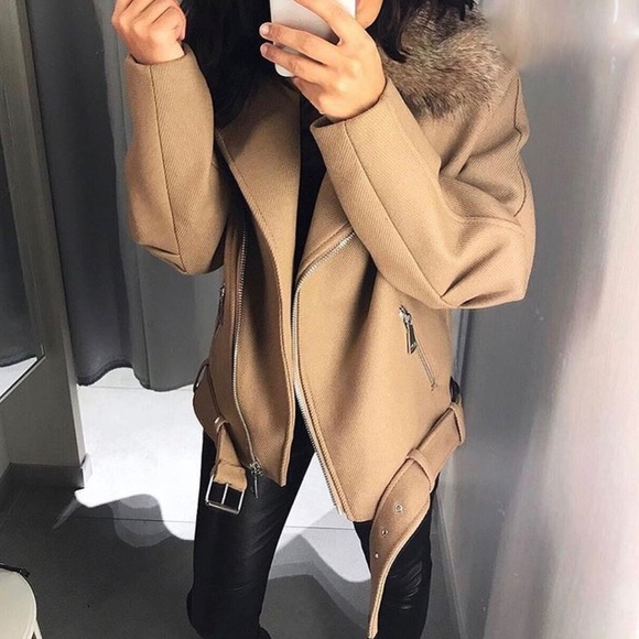 H&M LONG BIKER JACKET - Picture 5 of 8